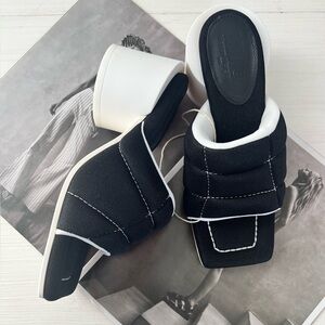 MM6 Maison Margiela Black and White Women's Heeled Sandals